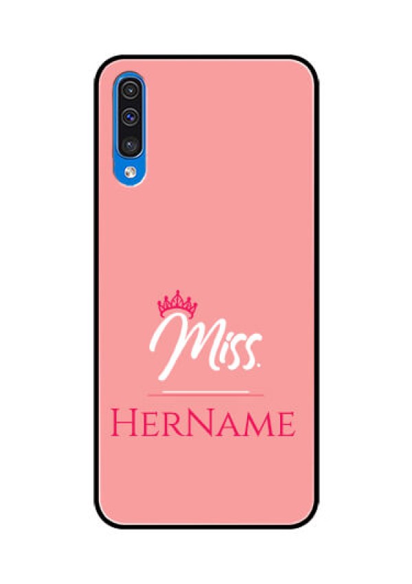Galaxy A50 Custom Glass Phone Case Mrs with Name