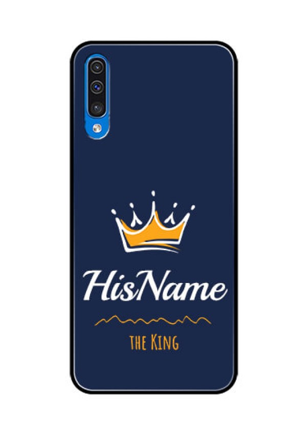 Galaxy A50 Glass Phone Case King with Name