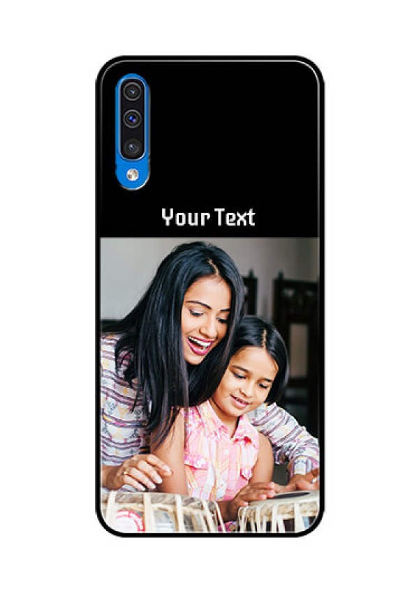 Galaxy A50 Photo with Name on Glass Phone Case