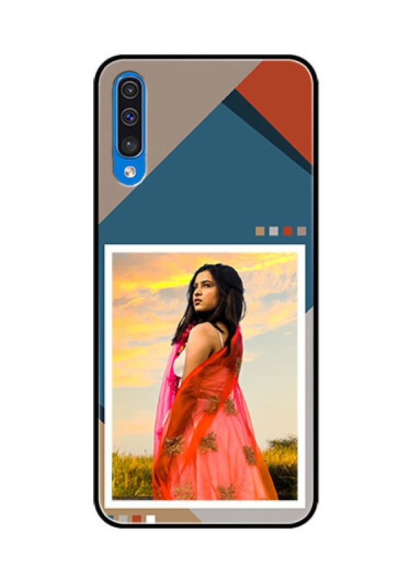Galaxy A50 Personalized Glass Phone Case - Retro color pallet Design