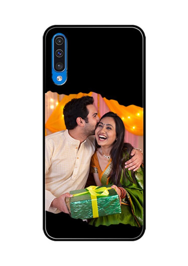 Galaxy A50 Custom Glass Phone Case - Tear-off Design