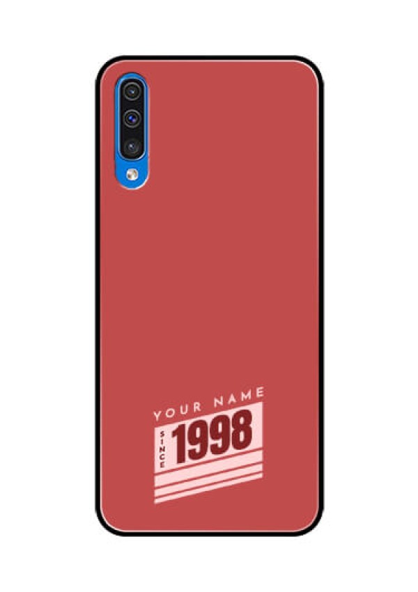 Galaxy A50 Custom Glass Phone Case - Red custom year of birth Design