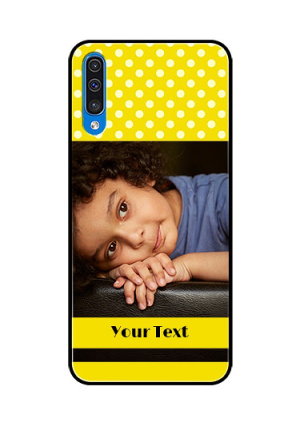 Samsung Galaxy A50s Custom Glass Phone Case  - Bright Yellow Case Design