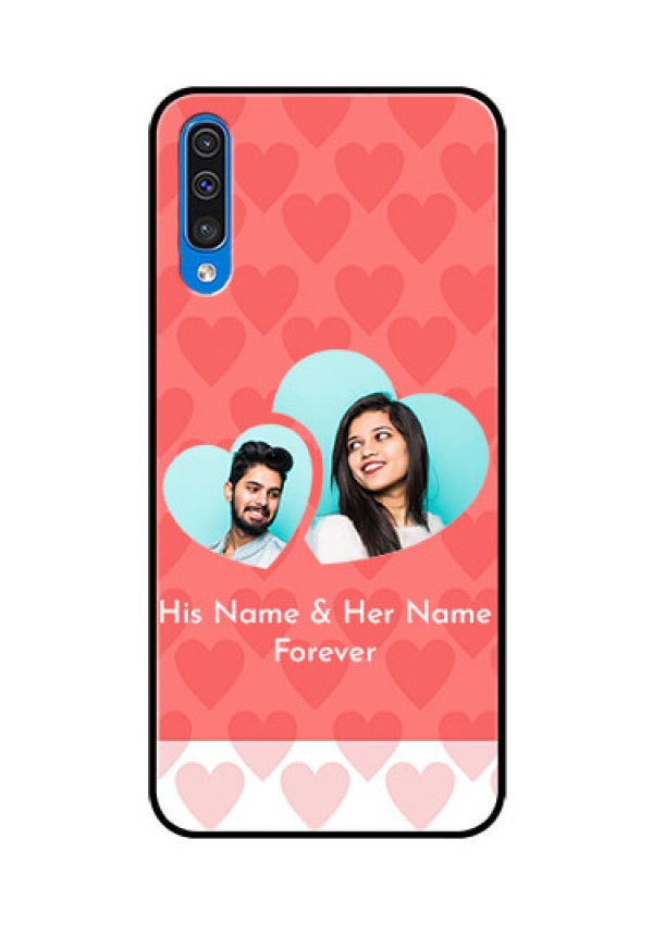 Samsung Galaxy A50s Personalized Glass Phone Case  - Couple Pic Upload Design