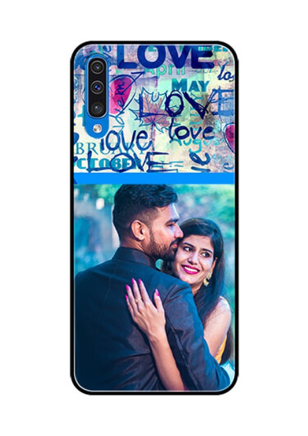 Samsung Galaxy A50s Custom Glass Mobile Case  - Colorful Love Design