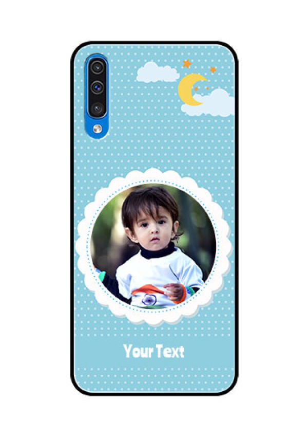 Samsung Galaxy A50s Personalised Glass Phone Case  - Violet Pattern Design