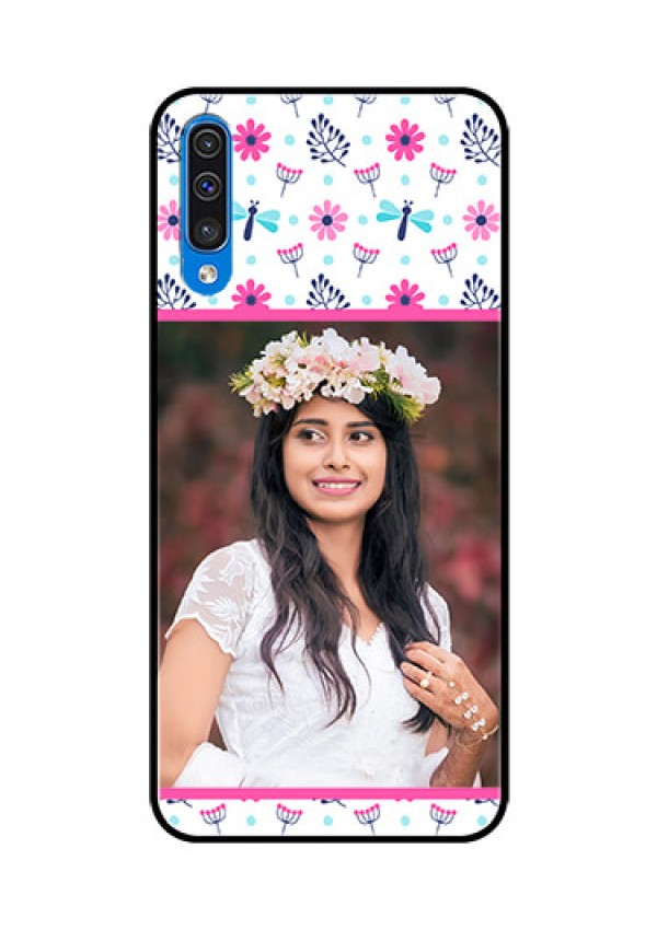 Samsung Galaxy A50s Photo Printing on Glass Case  - Colorful Flower Design
