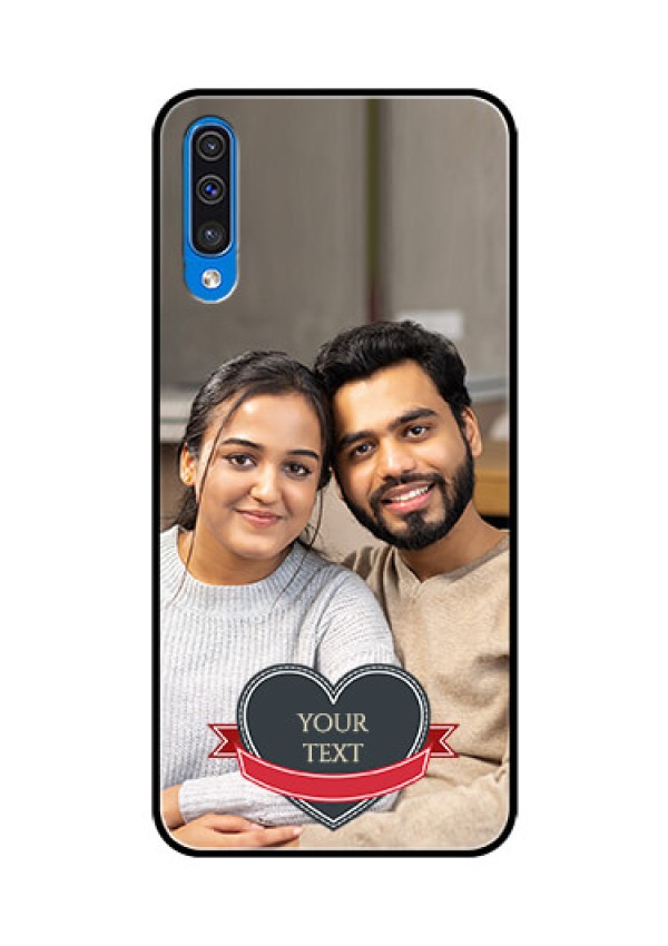 Samsung Galaxy A50s Custom Glass Phone Case  - Just Married Couple Design