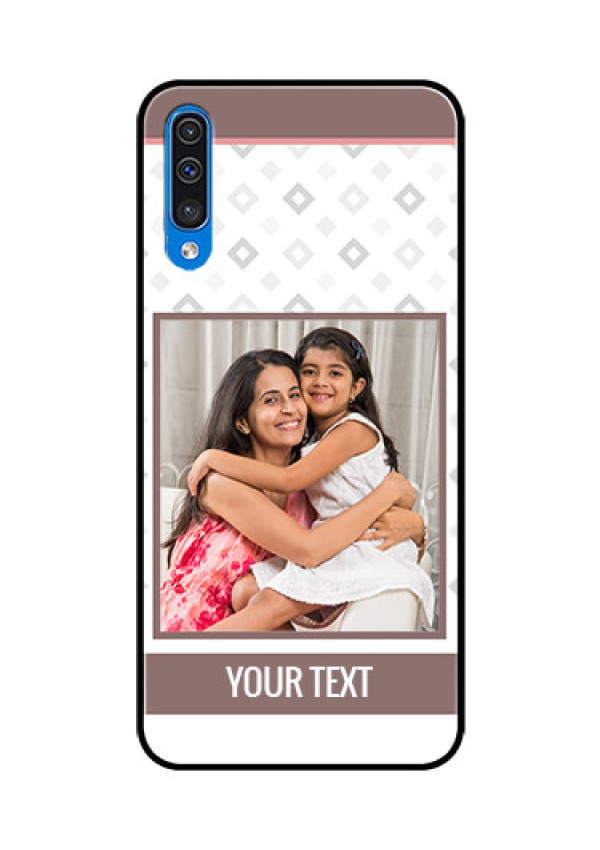 Samsung Galaxy A50s Photo Printing on Glass Case  - Simple Diamond Design