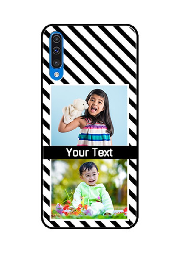 Samsung Galaxy A50s Photo Printing on Glass Case  - Black And White Stripes Design