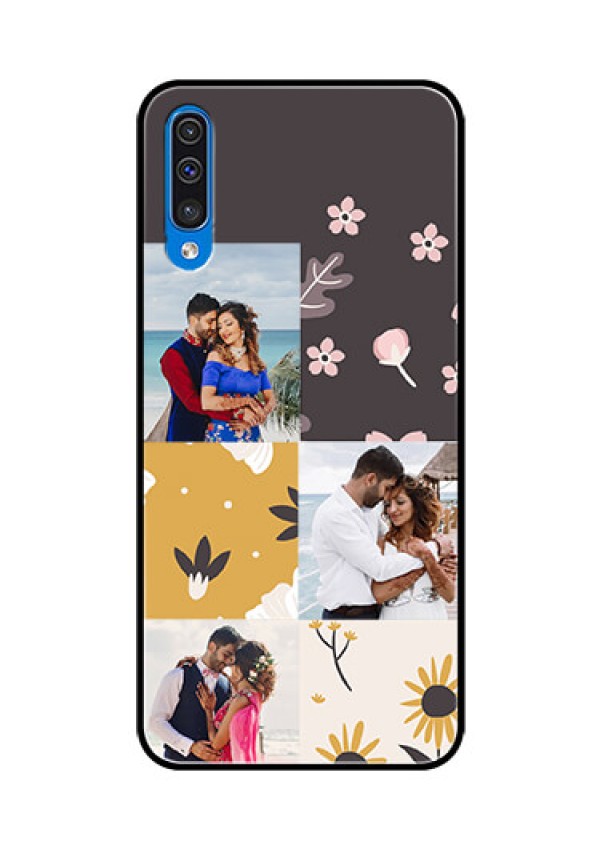Samsung Galaxy A50s Photo Printing on Glass Case  - 3 Images with Floral Design