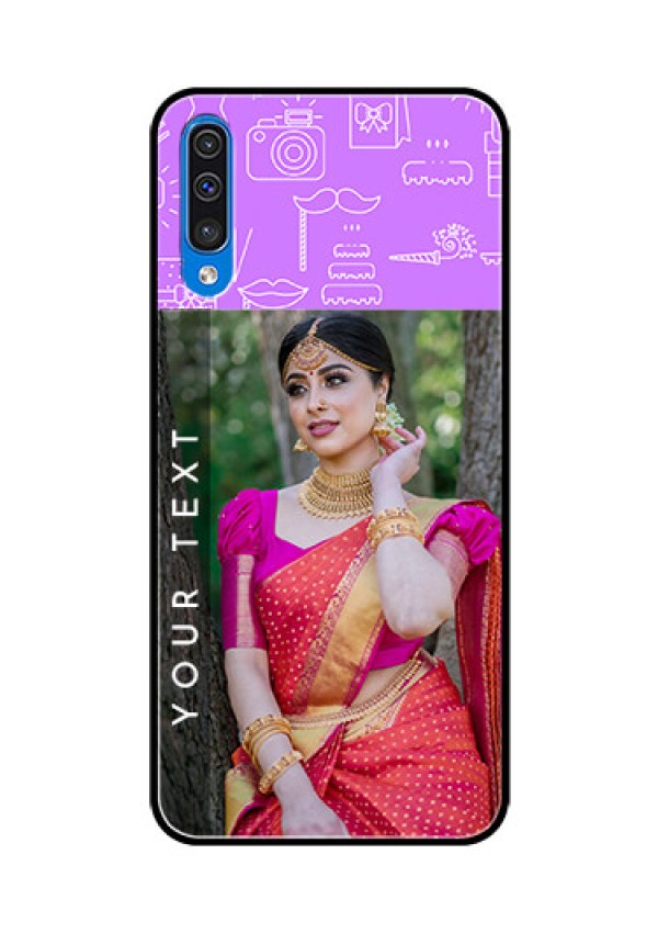 Samsung Galaxy A50s Custom Glass Mobile Case  - Birthday Icons Design