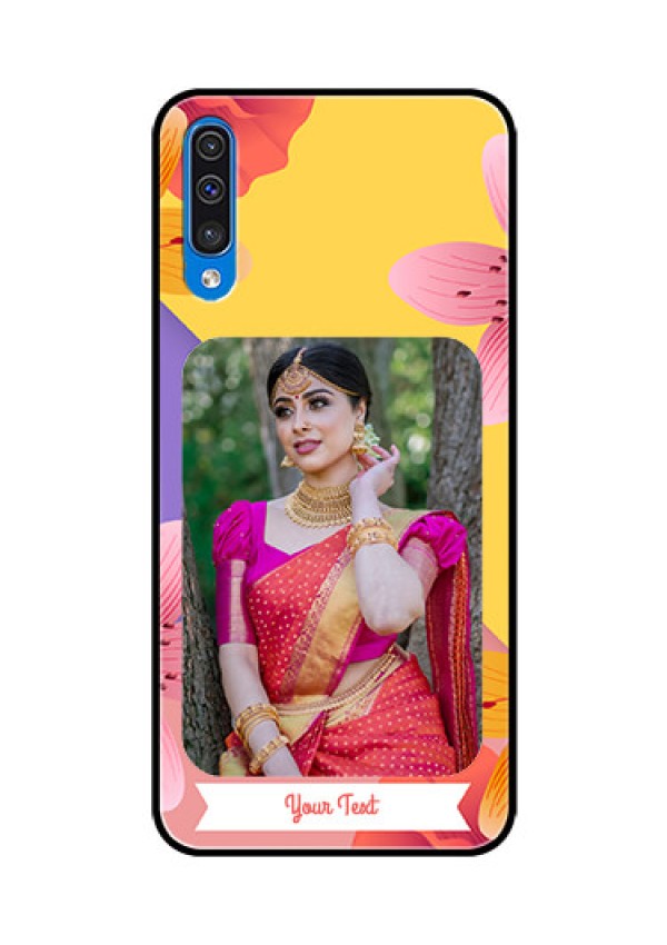 Samsung Galaxy A50s Custom Glass Mobile Case  - 3 Image With Vintage Floral Design