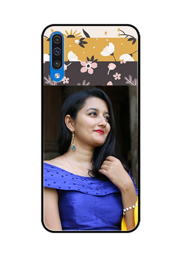 Samsung Galaxy A50s Custom Glass Phone Case  - Stylish Floral Design