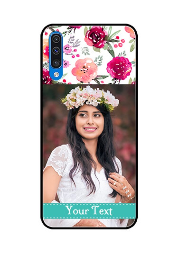 Samsung Galaxy A50s Custom Glass Phone Case  - Watercolor Floral Design