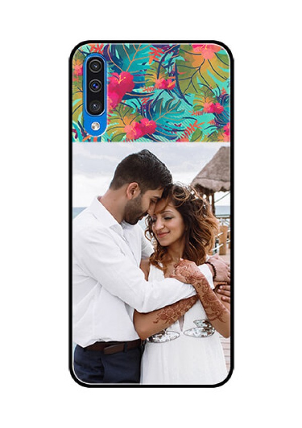 Samsung Galaxy A50s Photo Printing on Glass Case  - Watercolor Floral Design