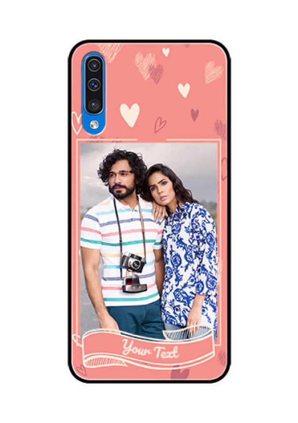 Samsung Galaxy A50s Custom Glass Phone Case  - Love doodle art Design