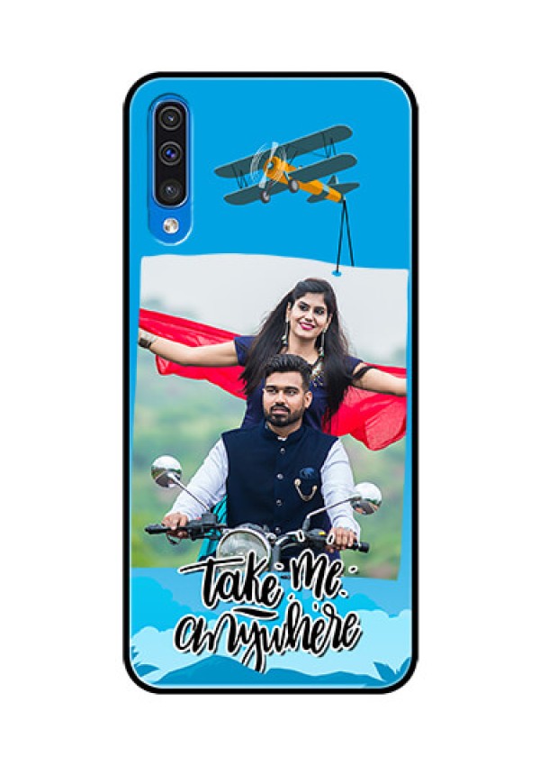 Samsung Galaxy A50s Custom Glass Mobile Case  - Traveller Design 
