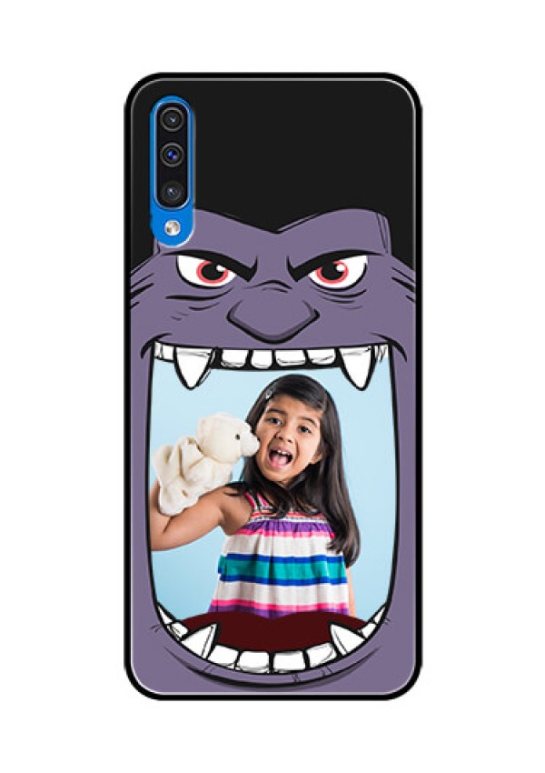 Samsung Galaxy A50s Custom Glass Phone Case  - Angry Monster Design