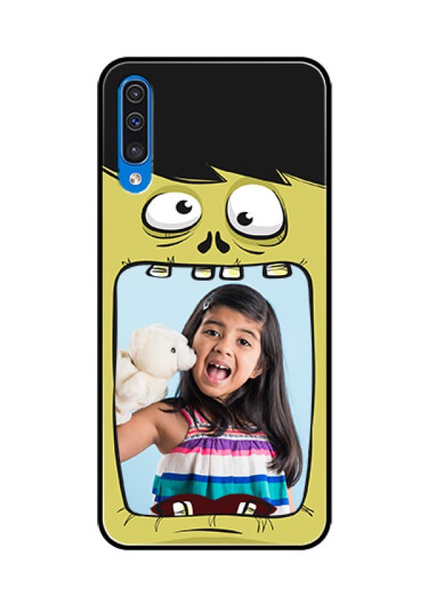 Samsung Galaxy A50s Personalized Glass Phone Case  - Cartoon monster back case Design