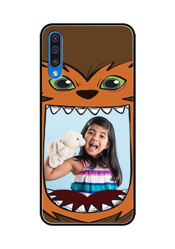 Samsung Galaxy A50s Photo Printing on Glass Case  - Owl Monster Back Case Design