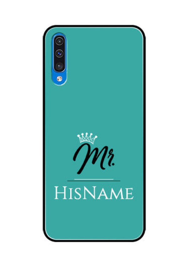 Galaxy A50S Custom Glass Phone Case Mr with Name