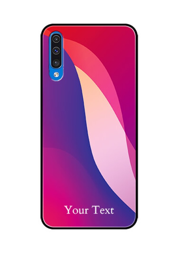 Galaxy A50s Personalized Glass Phone Case - Digital abstract Overlap Design