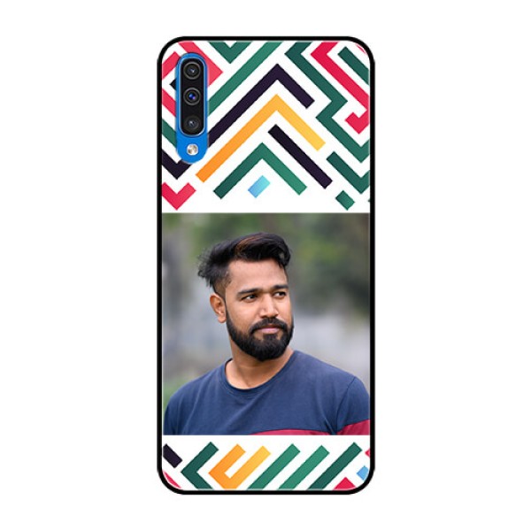 Galaxy A50s Personalized Glass Phone Case - Colorful Maze Pattern Design Galaxy A50s Personalized Glass Phone Case - Colorful Maze Pattern Design