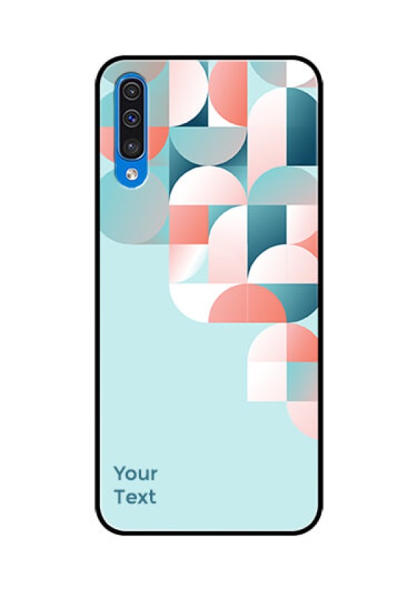 Galaxy A50s Custom Glass Phone Case - Stylish Semi-circle Pattern Design