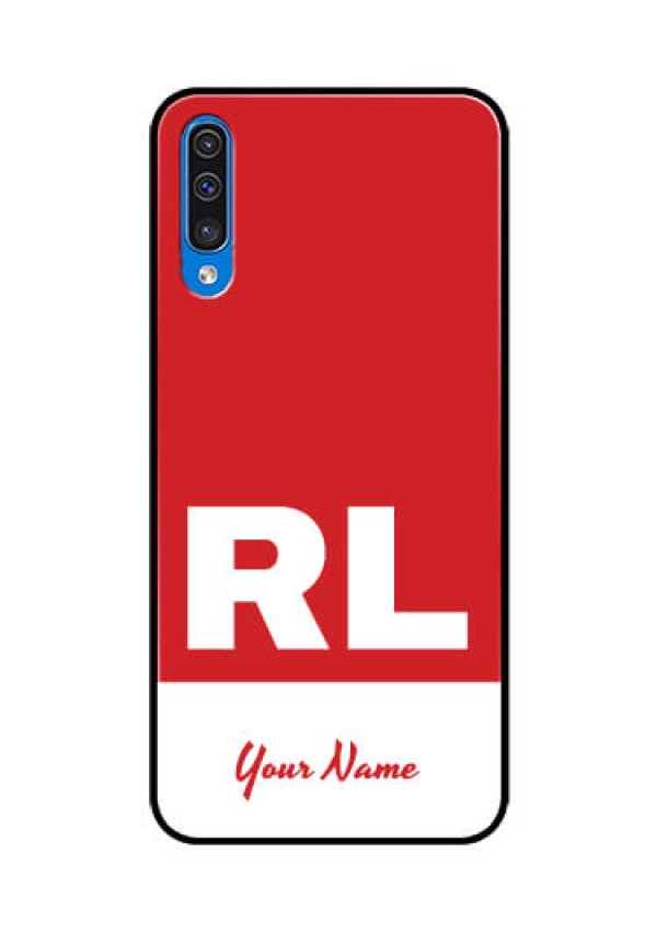 Galaxy A50s Personalized Glass Phone Case - dual tone custom text Design