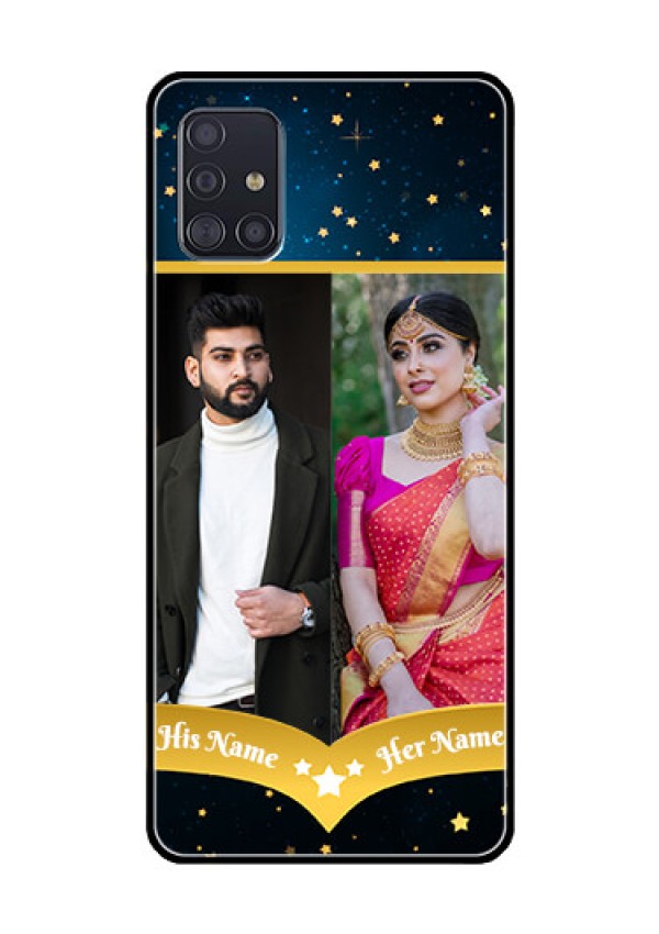 Galaxy A51 Custom Glass Phone Case  - Galaxy Stars Backdrop Design
