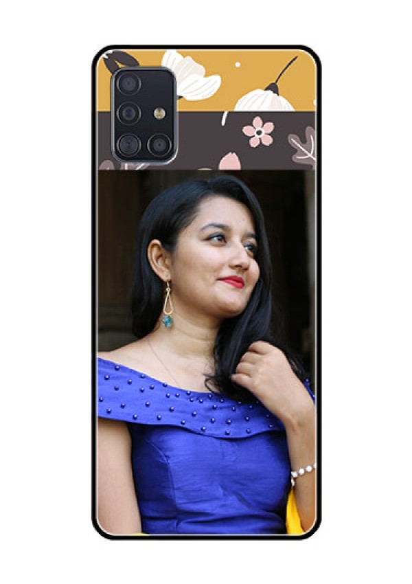 Galaxy A51 Custom Glass Phone Case  - Stylish Floral Design