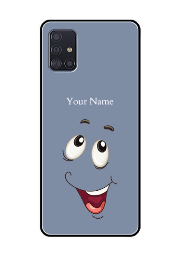 Galaxy A51 Photo Printing on Glass Case - Laughing Cartoon Face Design