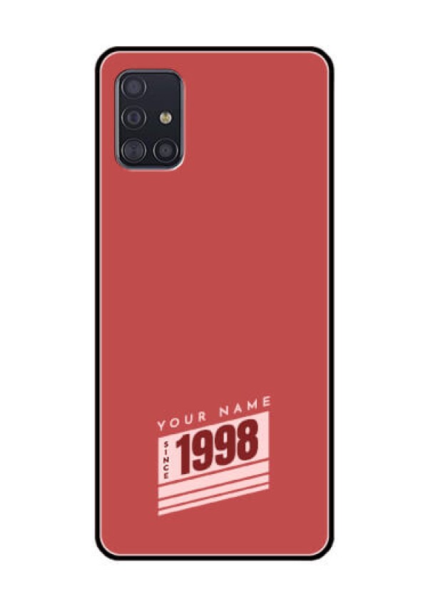 Galaxy A51 Custom Glass Phone Case - Red custom year of birth Design