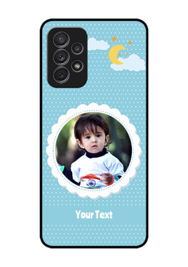 Galaxy A52 Personalised Glass Phone Case - Violet Pattern Design