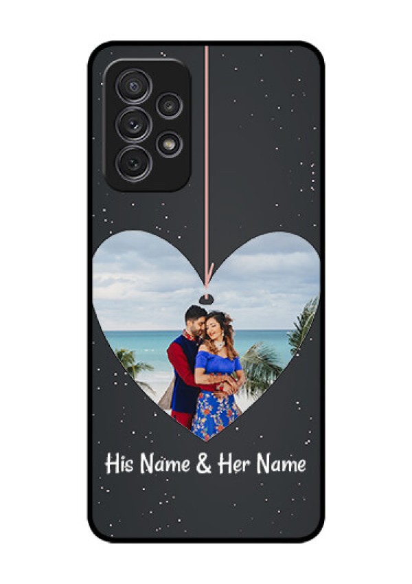 Galaxy A52 Custom Glass Phone Case - Hanging Heart Design