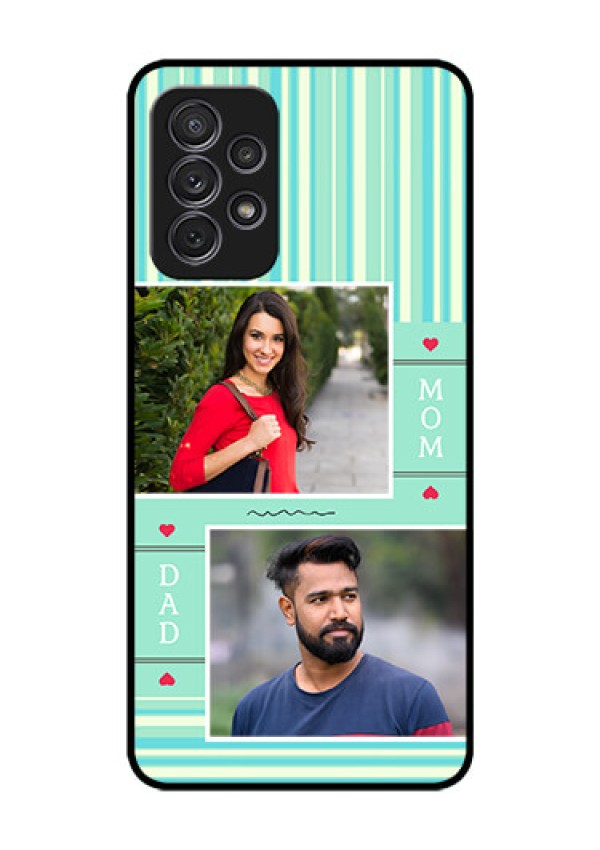 Galaxy A52 Custom Glass Phone Case - Mom & Dad Pic Design