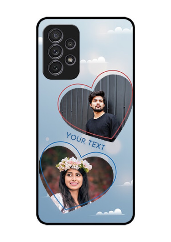 Galaxy A52 Custom Glass Mobile Case - Blue Color Couple Design 