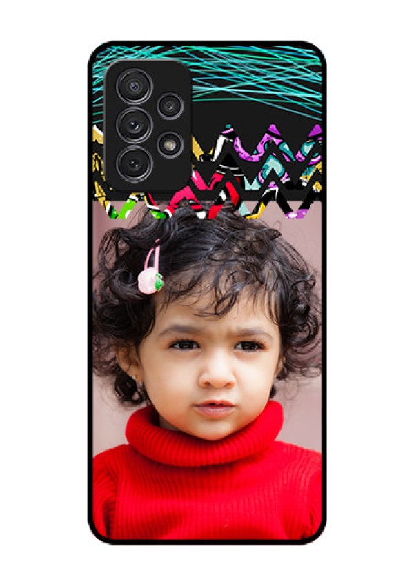 Galaxy A52 Personalized Glass Phone Case - Neon Abstract Design