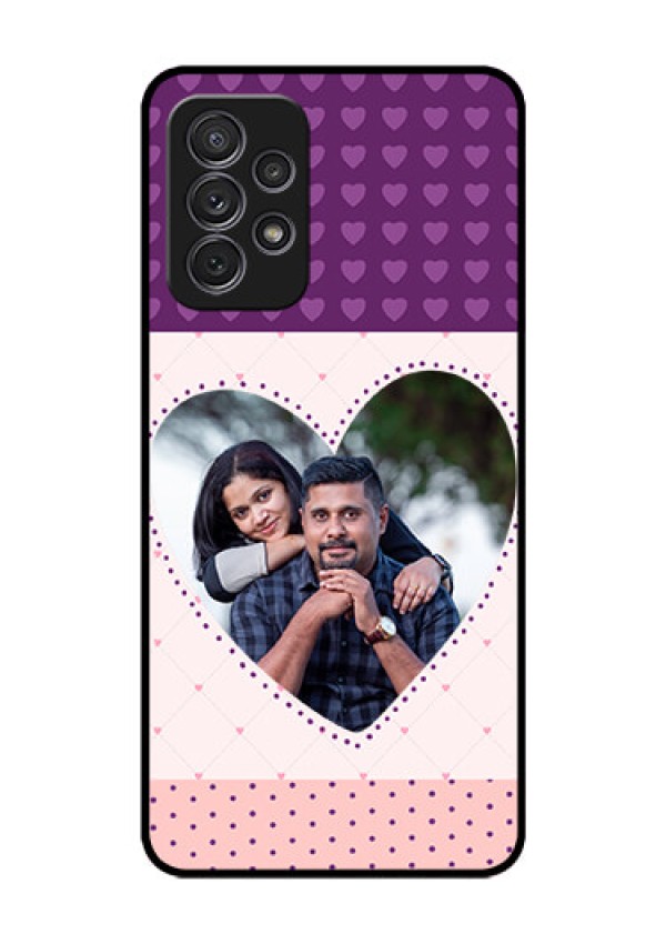 Galaxy A52s 5G Custom Glass Phone Case - Violet Love Dots Design