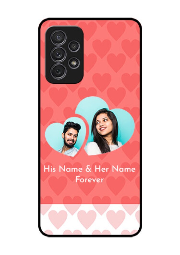 Galaxy A52s 5G Personalized Glass Phone Case - Couple Pic Upload Design
