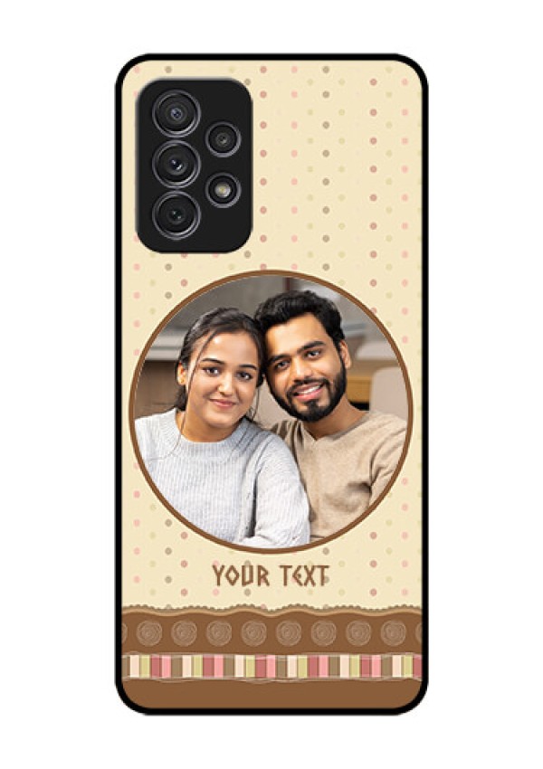 Galaxy A52s 5G Custom Glass Mobile Case - Brown Dotted Mobile Case Design