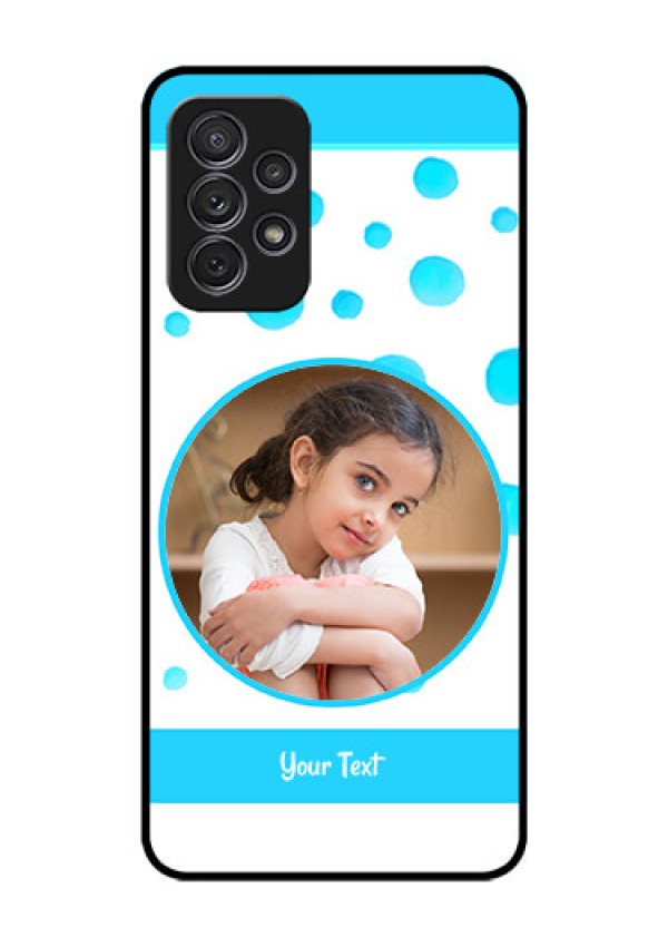 Galaxy A52s 5G Photo Printing on Glass Case - Blue Bubbles Pattern Design