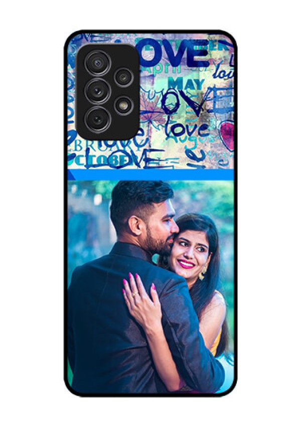 Galaxy A52s 5G Custom Glass Mobile Case - Colorful Love Design