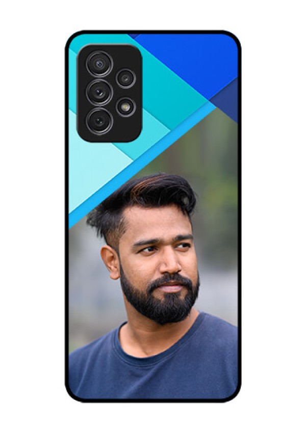 Galaxy A52s 5G Custom Glass Phone Case - Blue Pattern Design