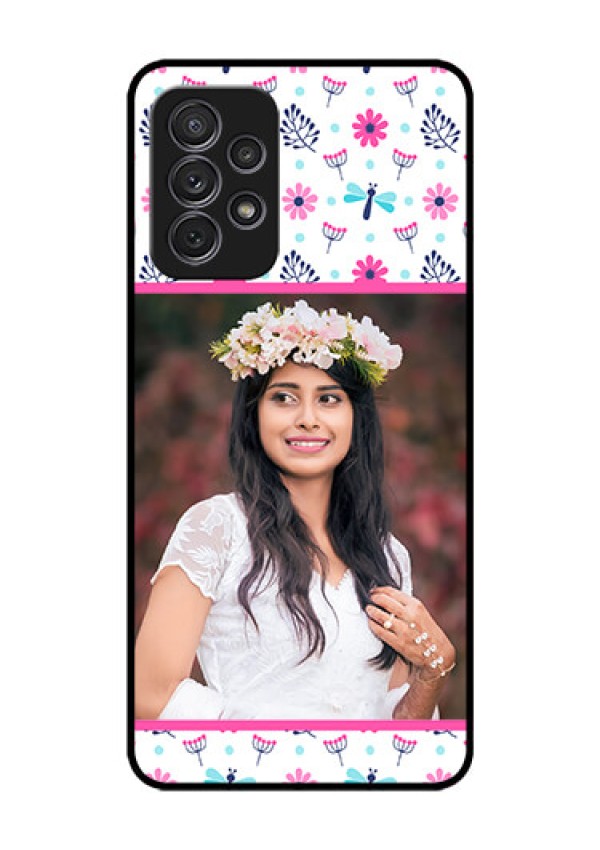 Galaxy A52s 5G Photo Printing on Glass Case - Colorful Flower Design