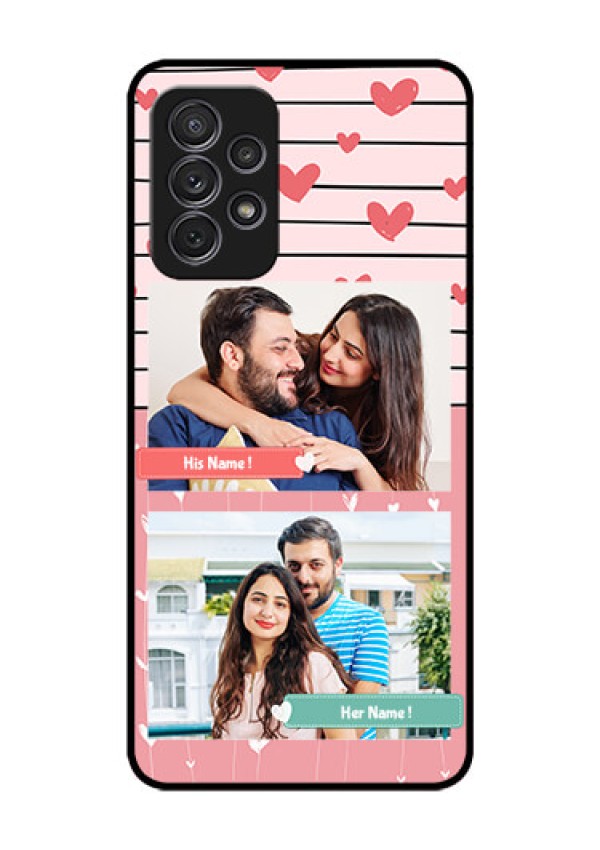 Galaxy A52s 5G Custom Glass Mobile Case - Photo with Heart Design