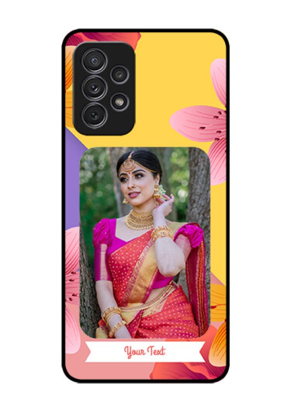 Galaxy A52s 5G Custom Glass Mobile Case - 3 Image With Vintage Floral Design