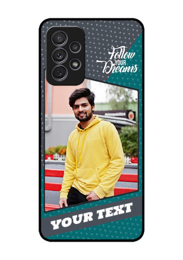 Galaxy A52s 5G Personalized Glass Phone Case - Background Pattern Design with Quote