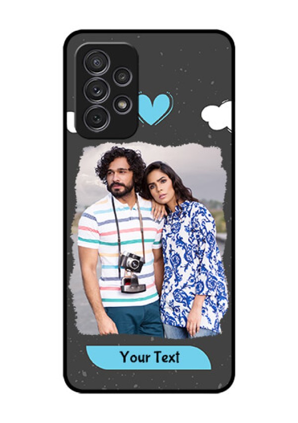 Galaxy A52s 5G Custom Glass Phone Case - Splashes with love doodles Design